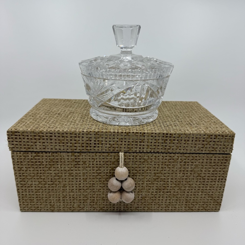Vintage Crystal Candy Dish with Lid